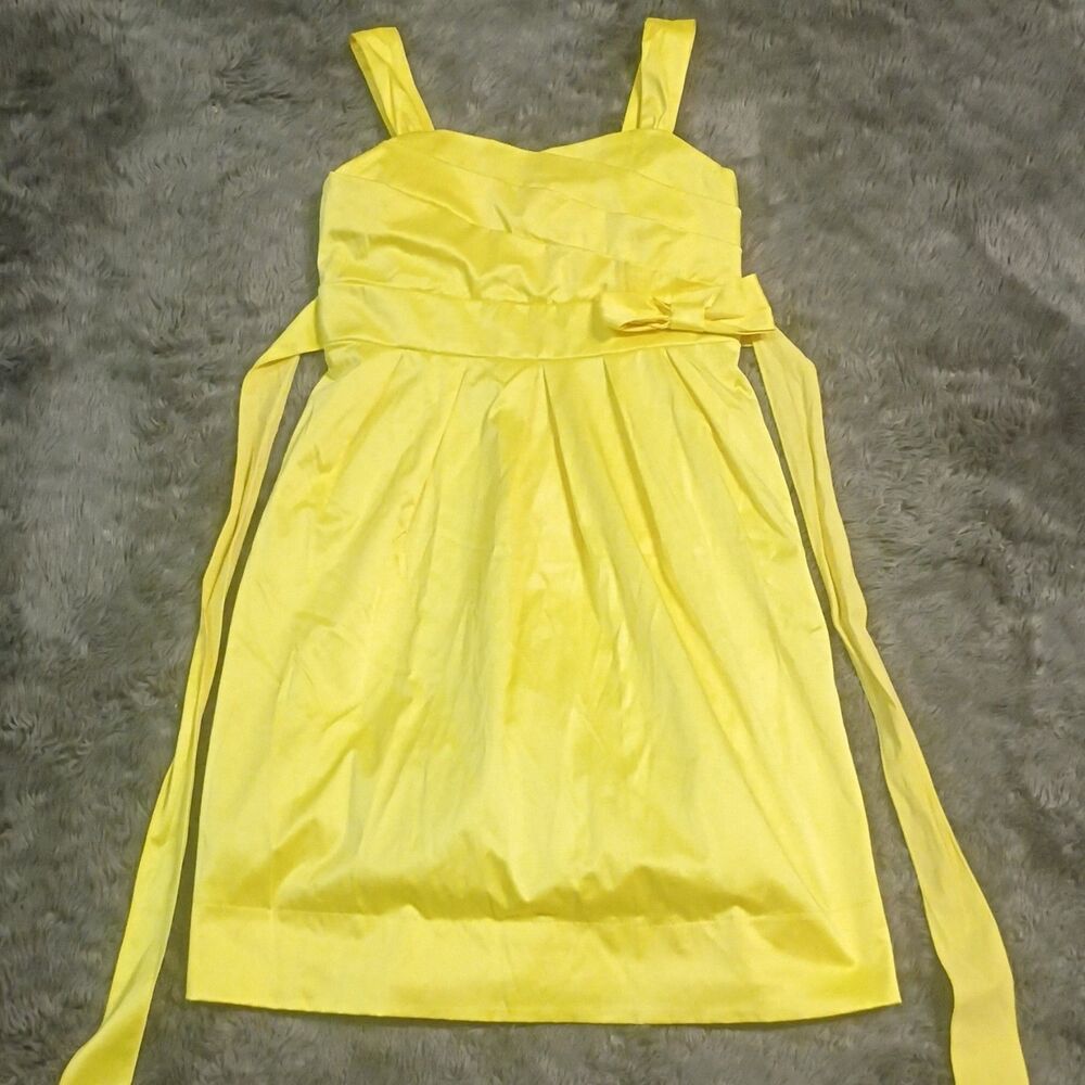 Ruby Rox Girls Yellow Fit & Flare Square Neck Sleeveless Bow Dress Size 16